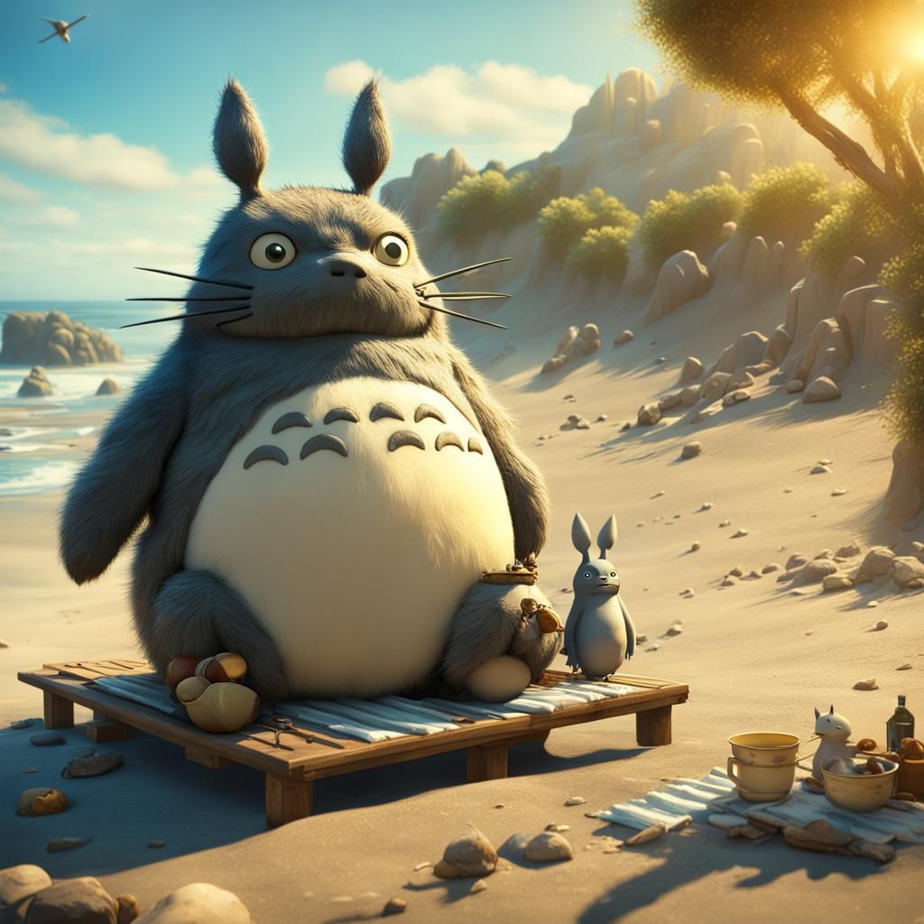 Totoro and Friends: California Beach Day