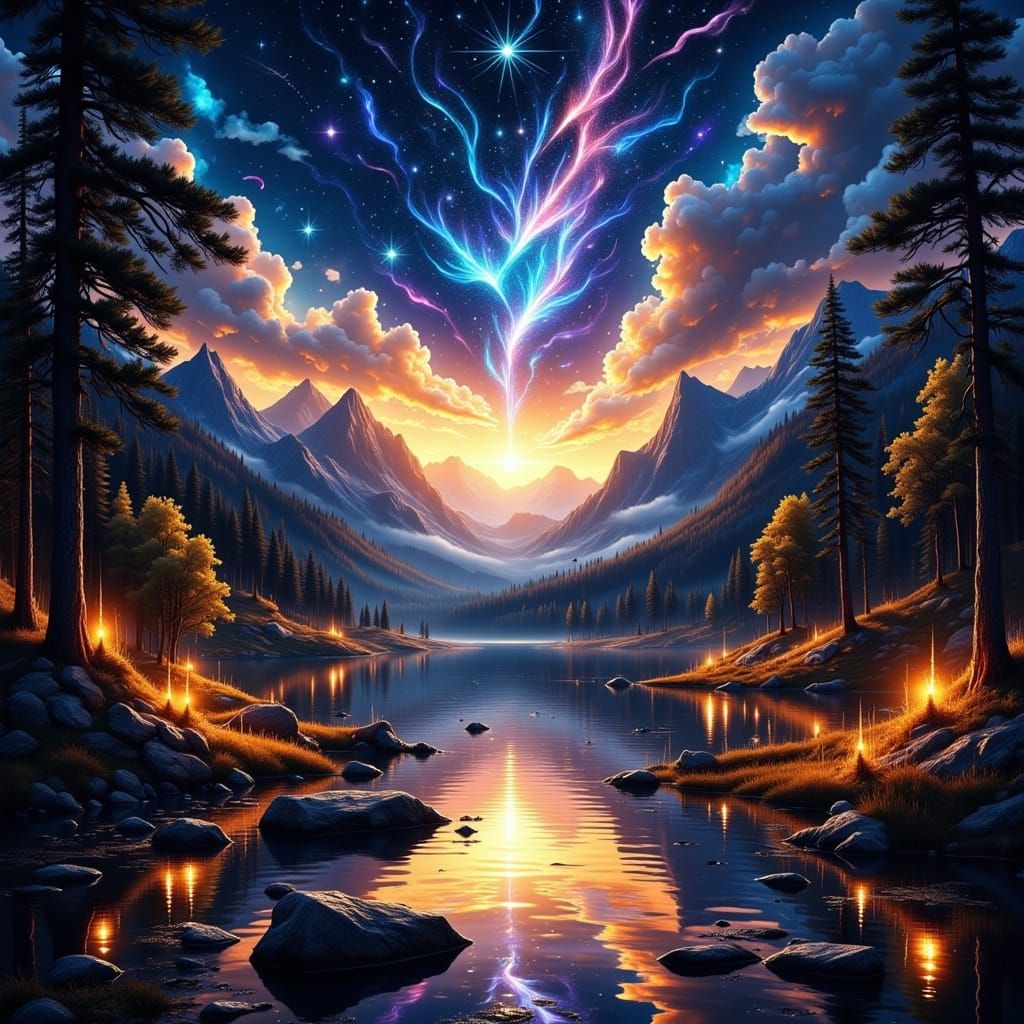 Dazzling Night Sky Illuminated by Natural Light