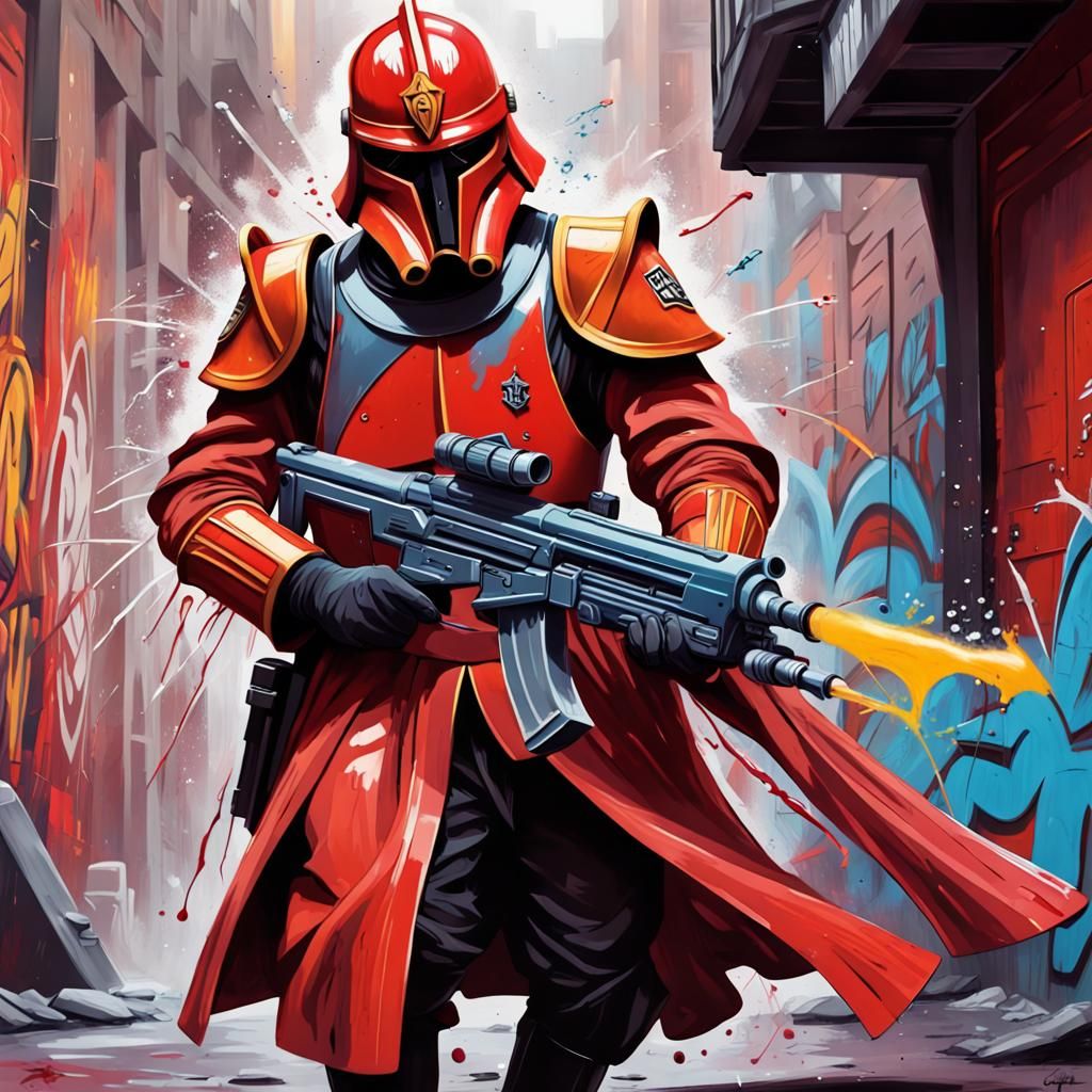 Imperial Royal Guard Graffiti Art in Star Wars Style