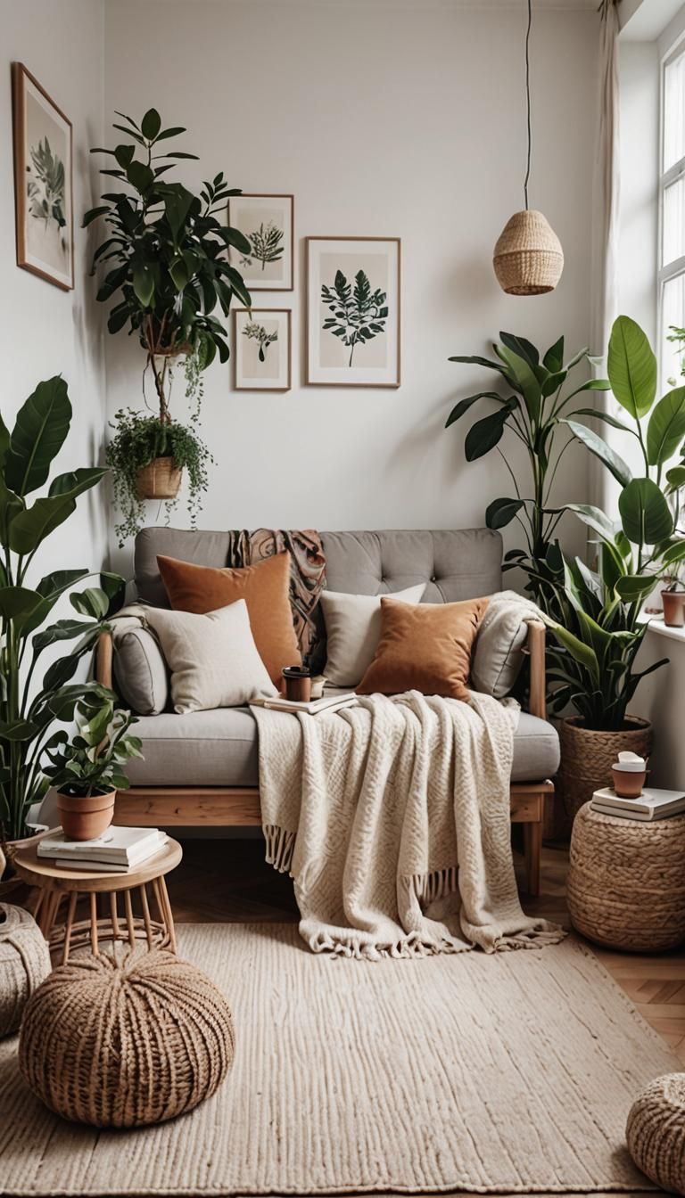 Cozy Minimalist Reading Nook in Scandinavian Style