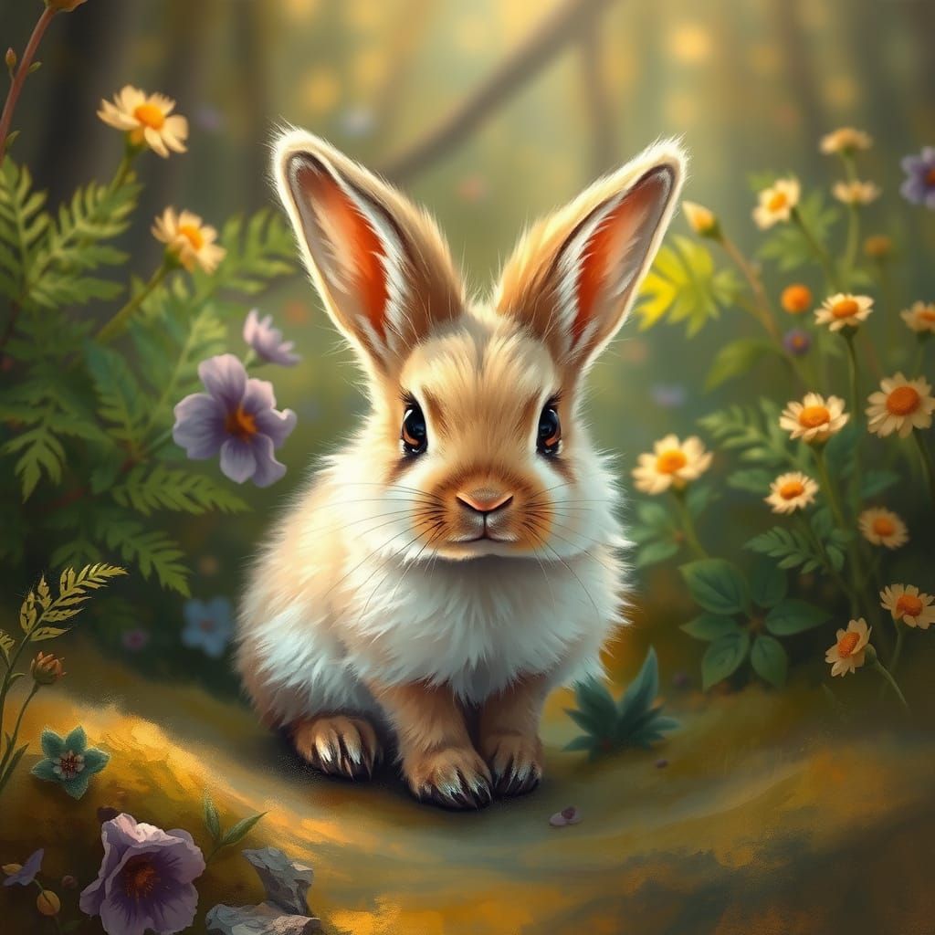 Whimsical Forest Fawn in Dreamy Impressionist Style