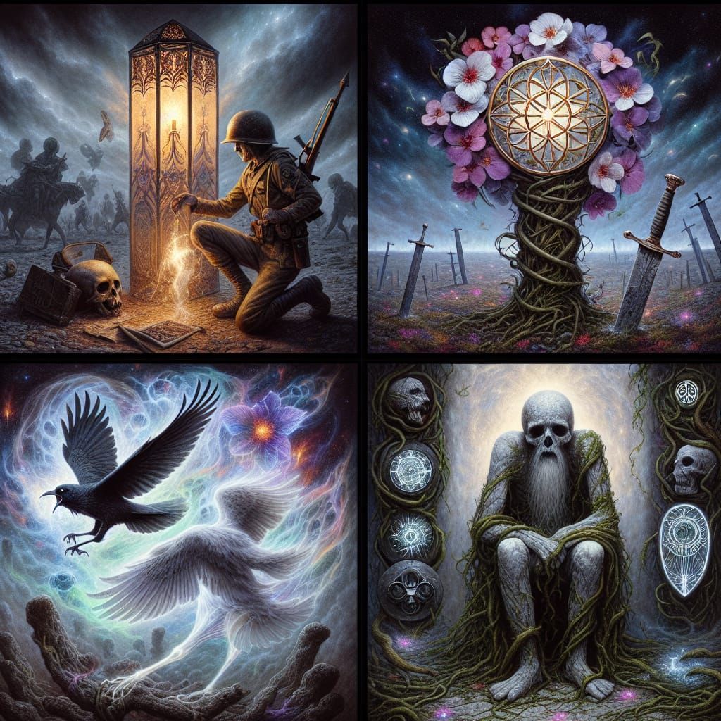 Ethereal Collage: Dust, Memory, and Ghostfire Lantern