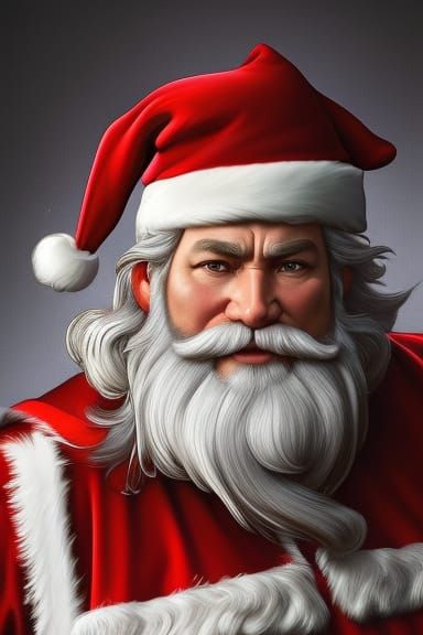 Steampunk Santa Claus Portrait in Hyperrealistic Detail
