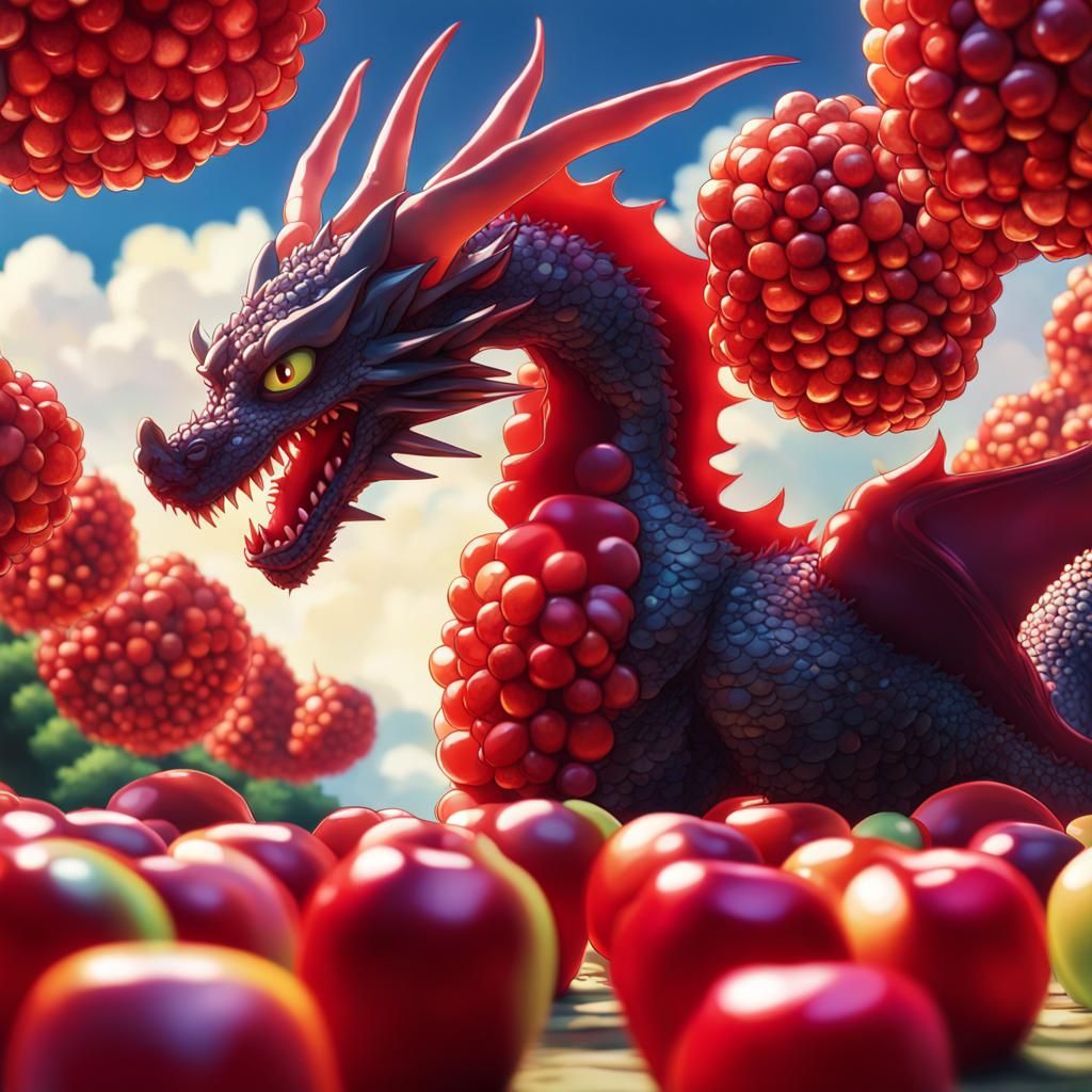 Candy Apple Dragon in Studio Ghibli Style