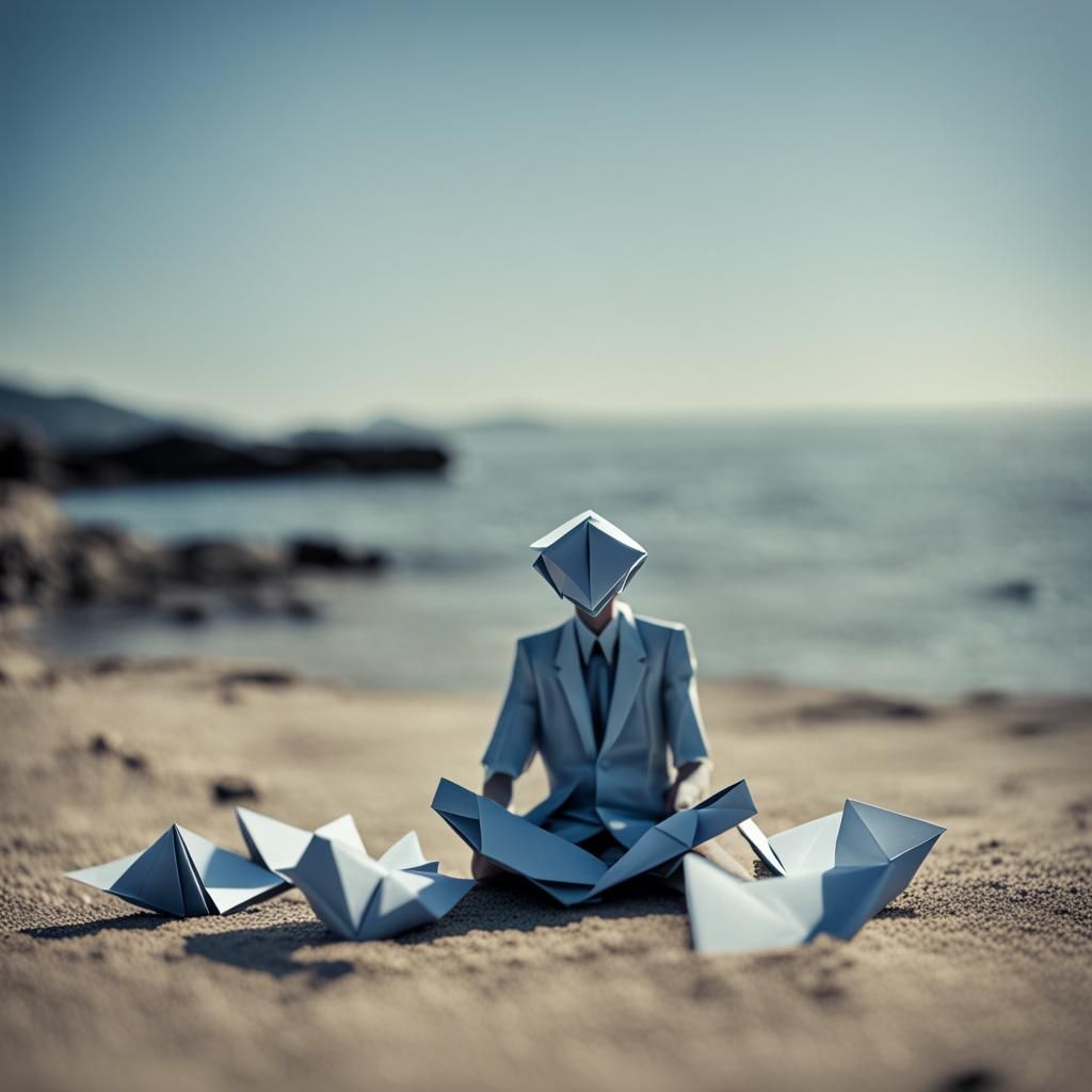 Kafka on the Shore: Origami Papercraft Landscape