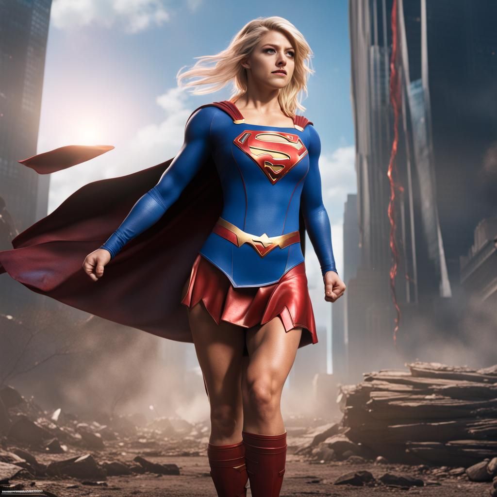 Alexa Bliss as Supergirl: Detailed Matte Painting