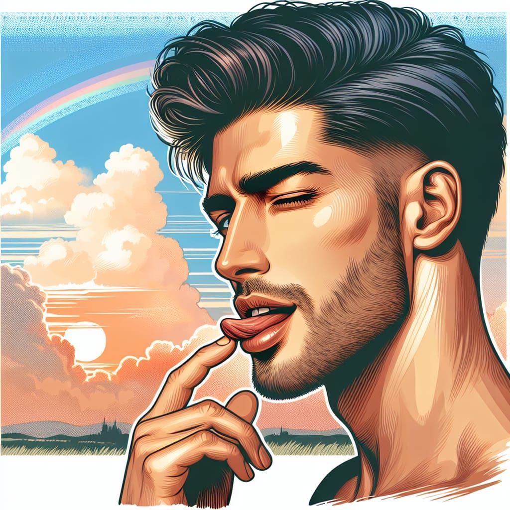 Portrait of a lascivious handsome young.