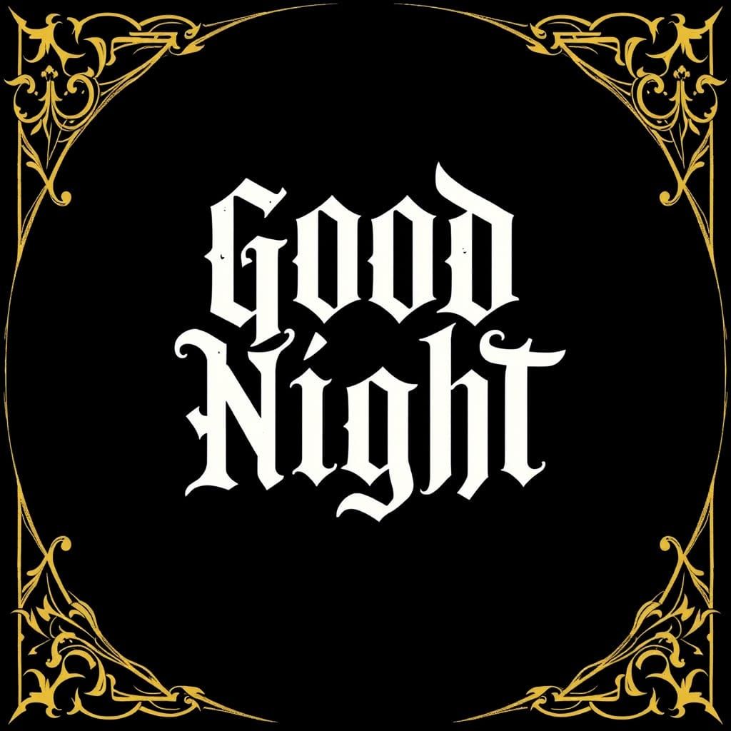 Good Night in Ornate Gothic Font