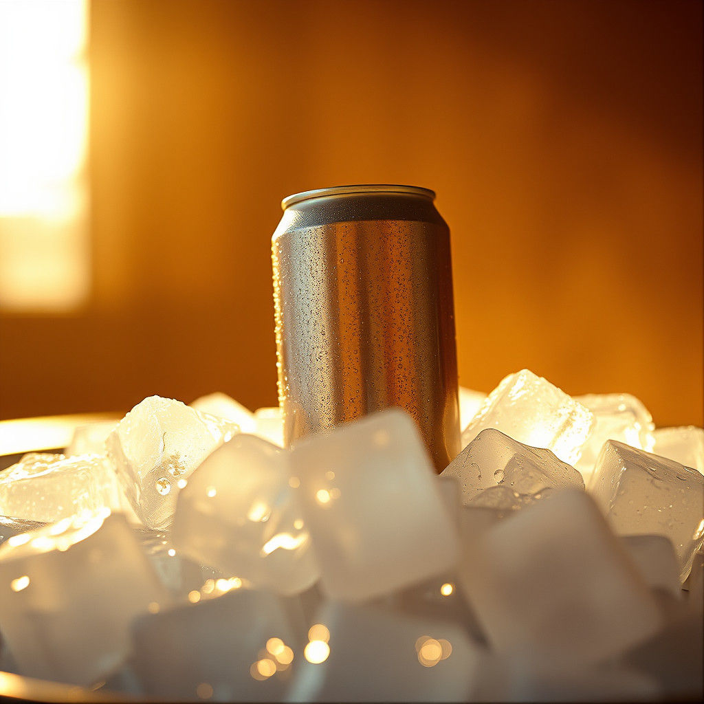 Icy Drink Can in Summer Sunlight: A Cinematic Still