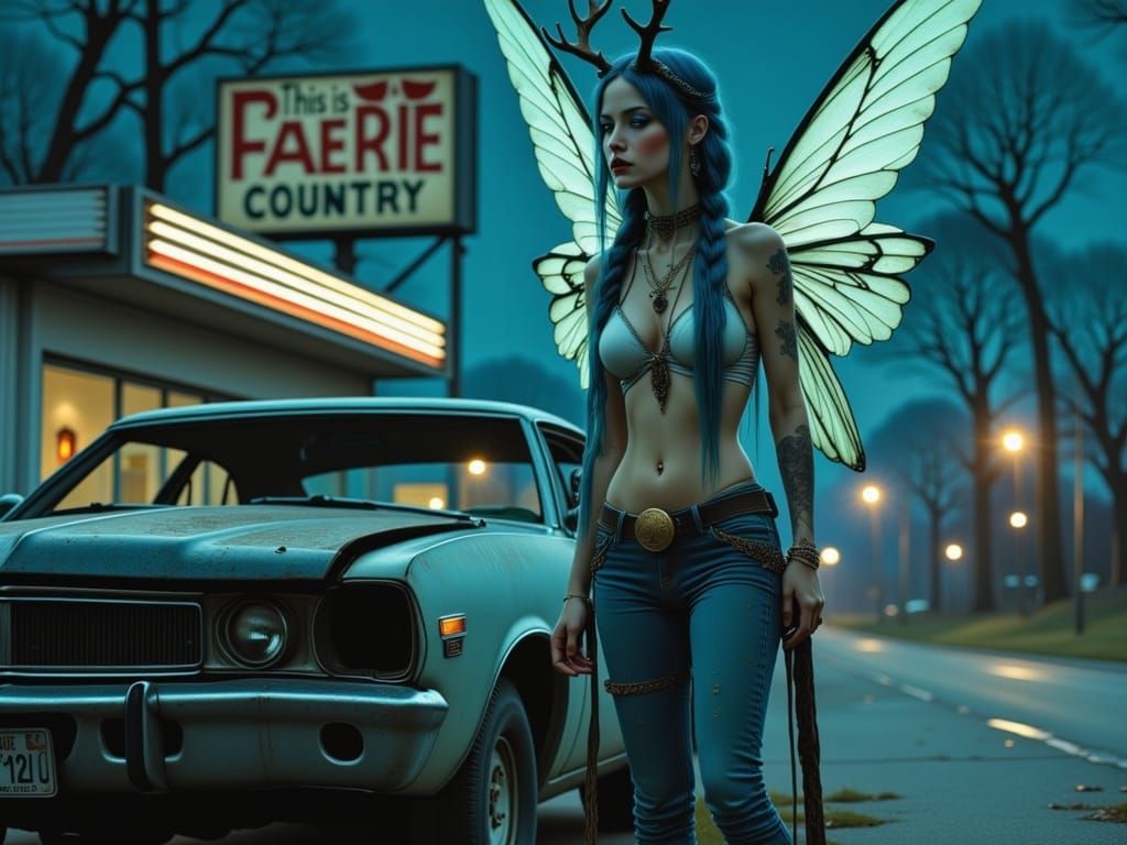 Gritty Faerie in a Neglected Urban Landscape