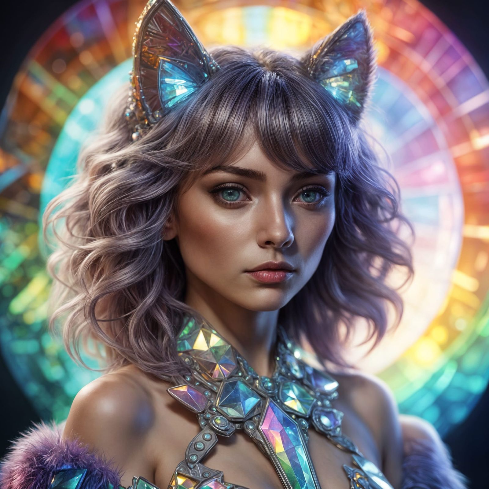 Iridescent Creature in Prism Room: Interdimensional Art