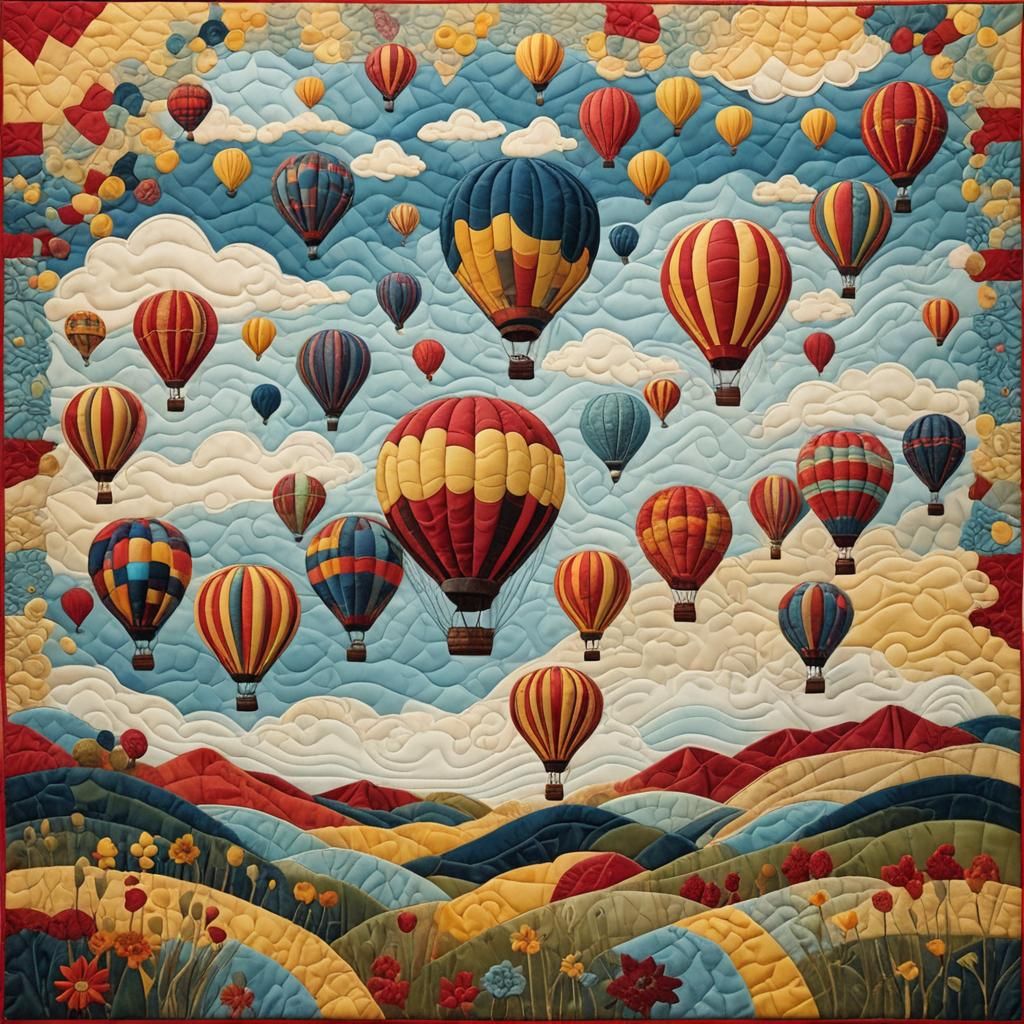 Surreal Quilt Art: Hot Air Balloon Adventure