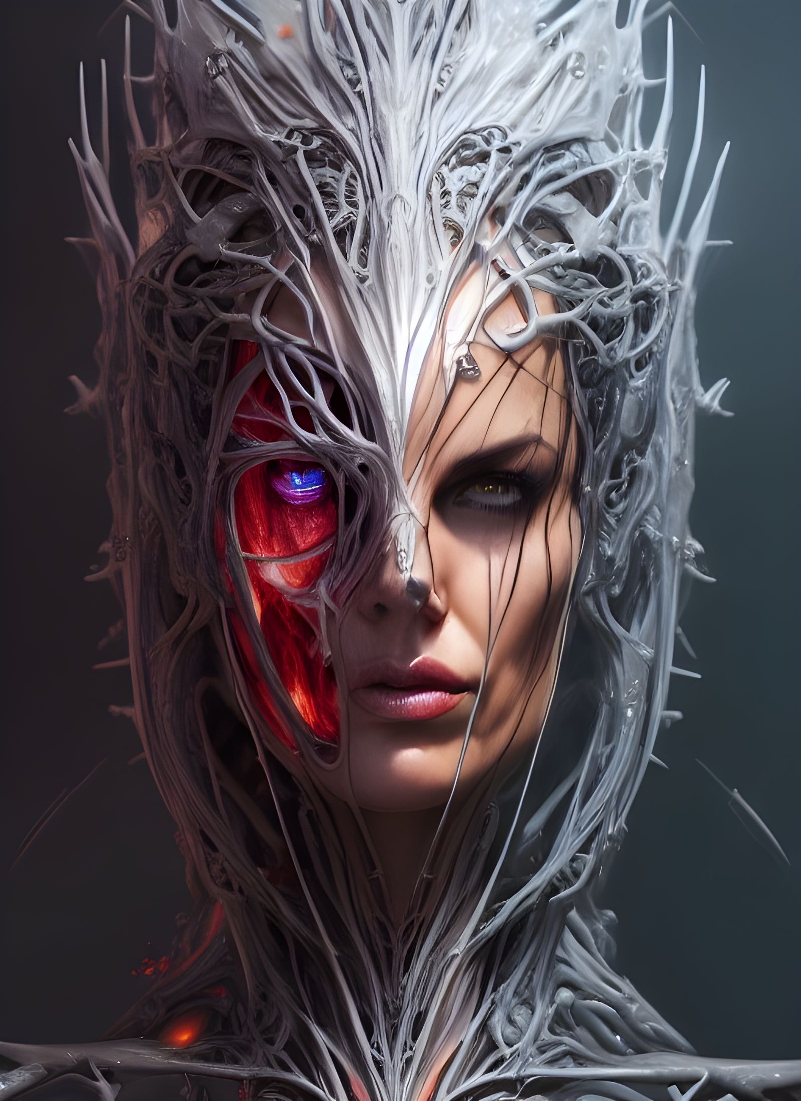 Witchblade Portrait in Biopunk Style