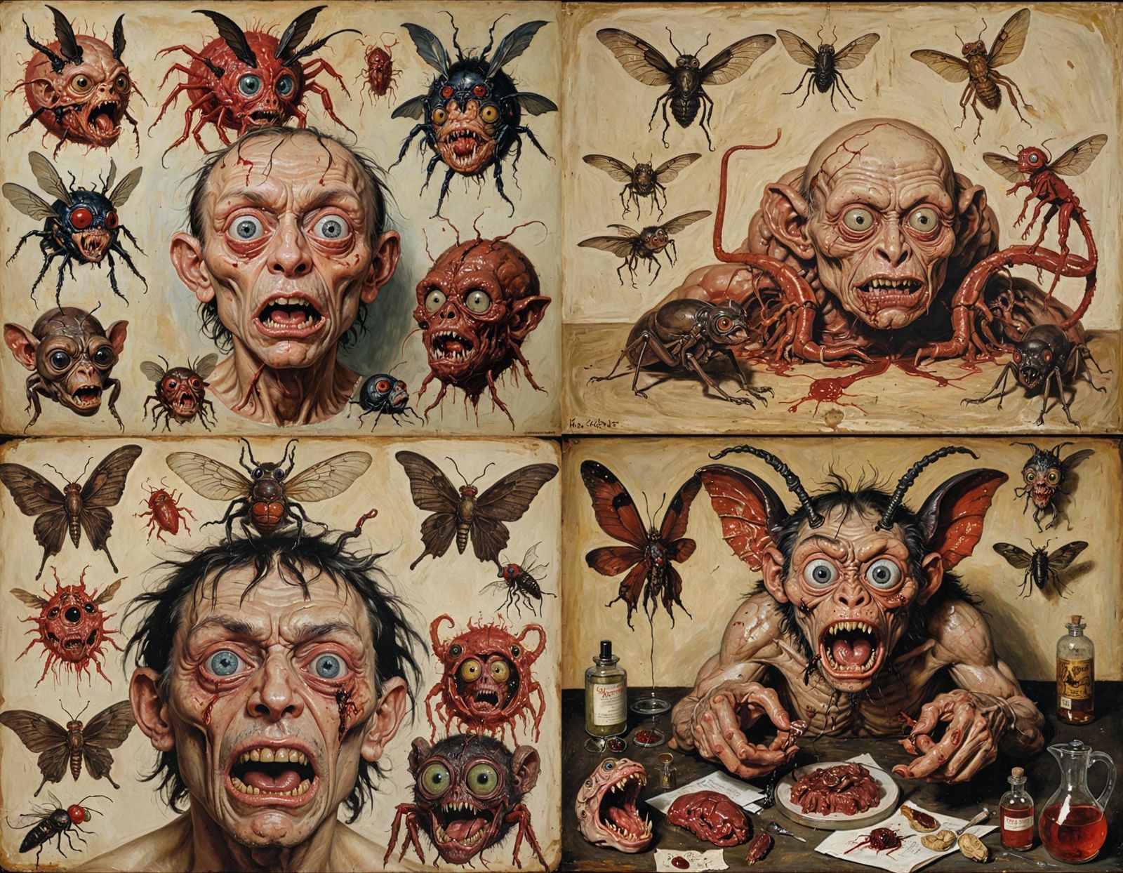 Surreal Microscopic Vivisection Inspired by Expressionism