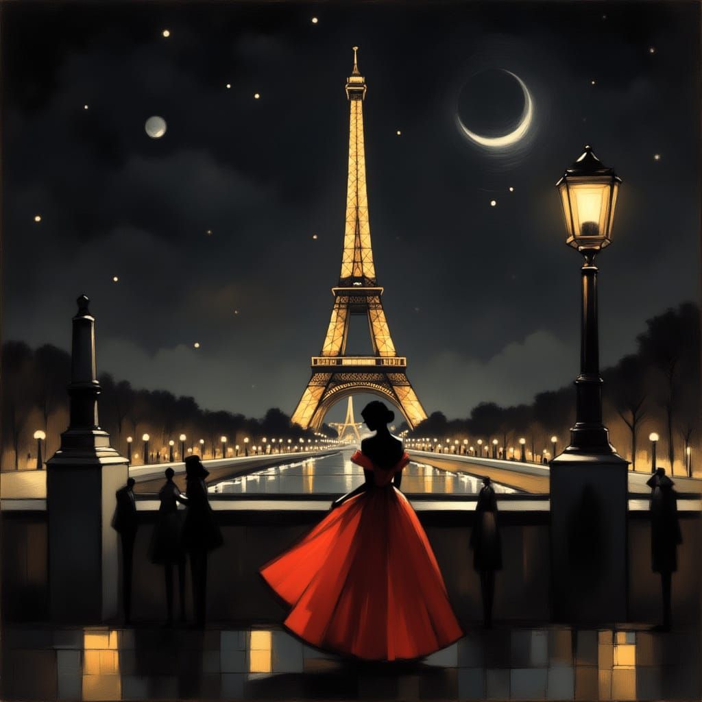 Firefly Dress Shimmers in Romantic Paris Night