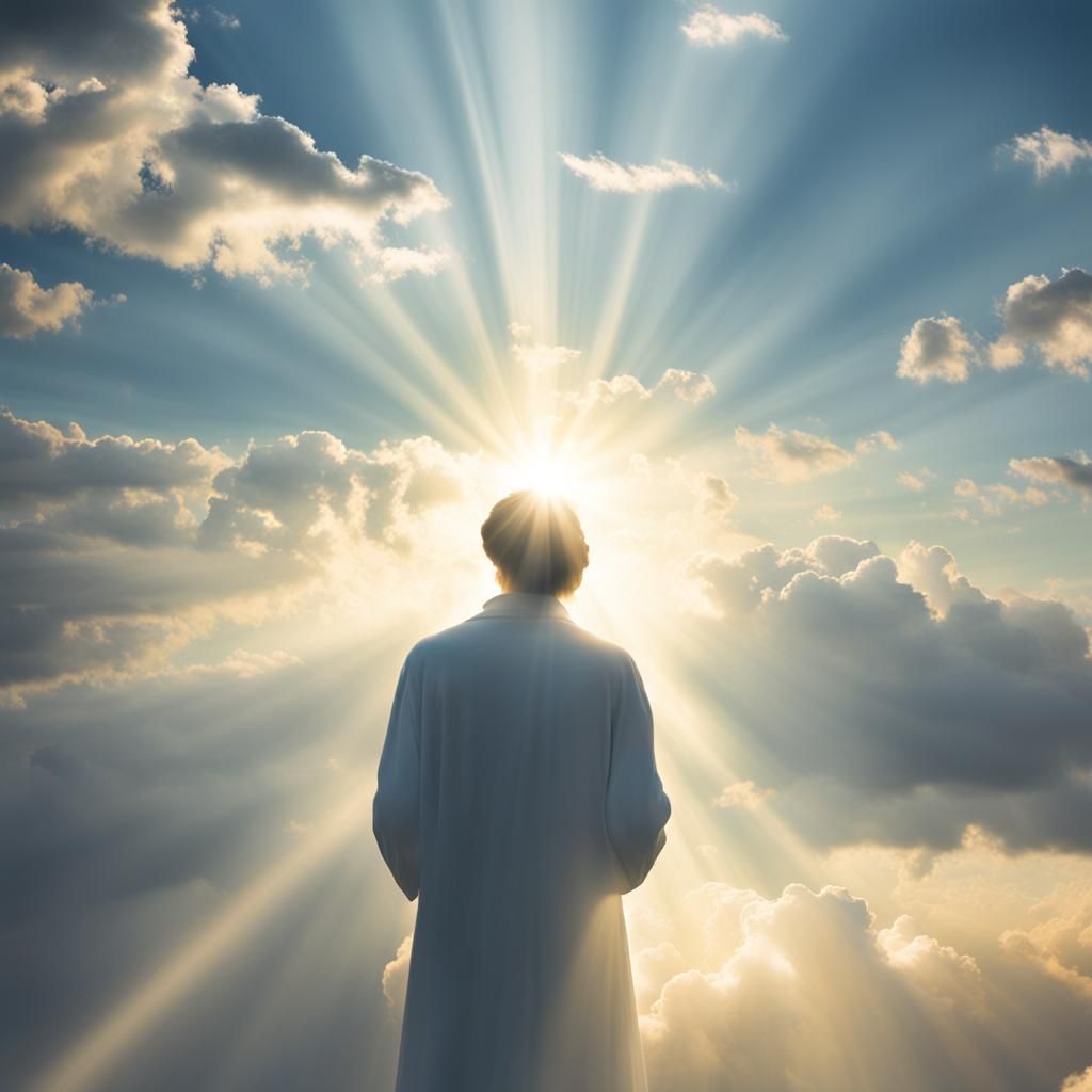 Divine Light Beams Through Soft Clouds