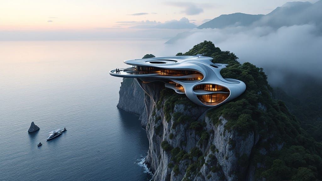 Surreal Modernist Lair Amidst Lush Tropical Island