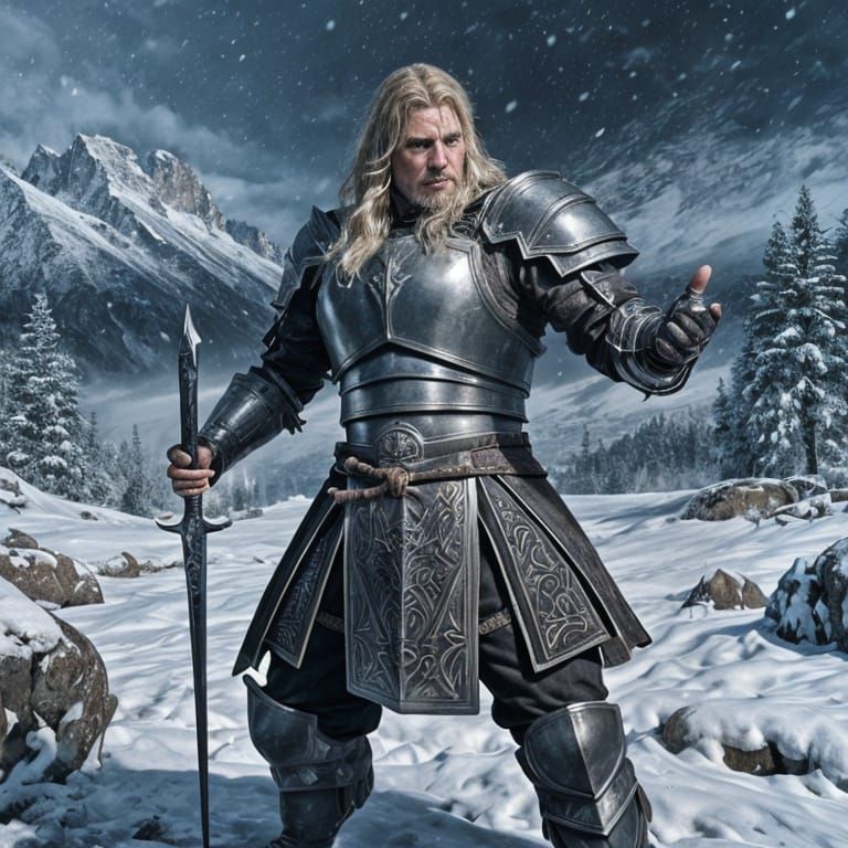 Epic Viking Templar Warrior in Dark Fantasy Style