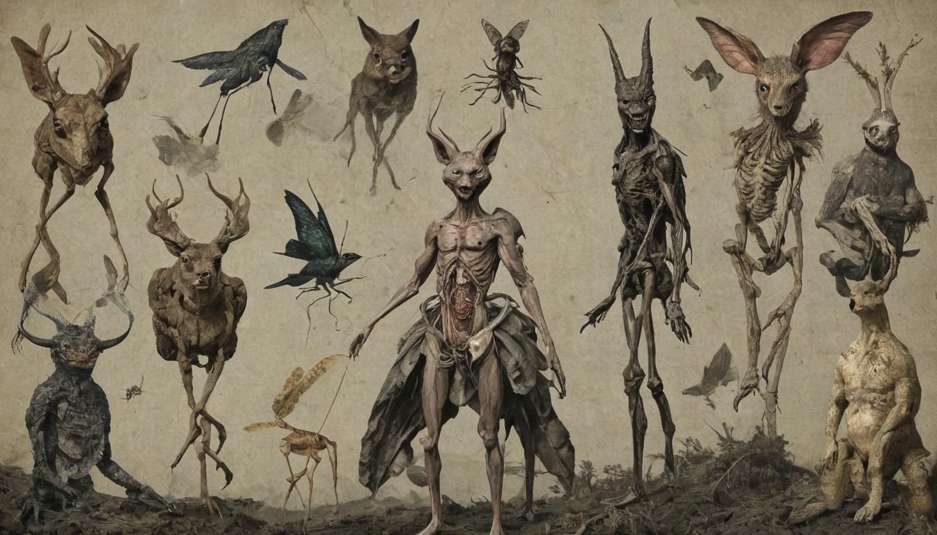 Mystical Creatures Soaring Through Starry Galactic Creation