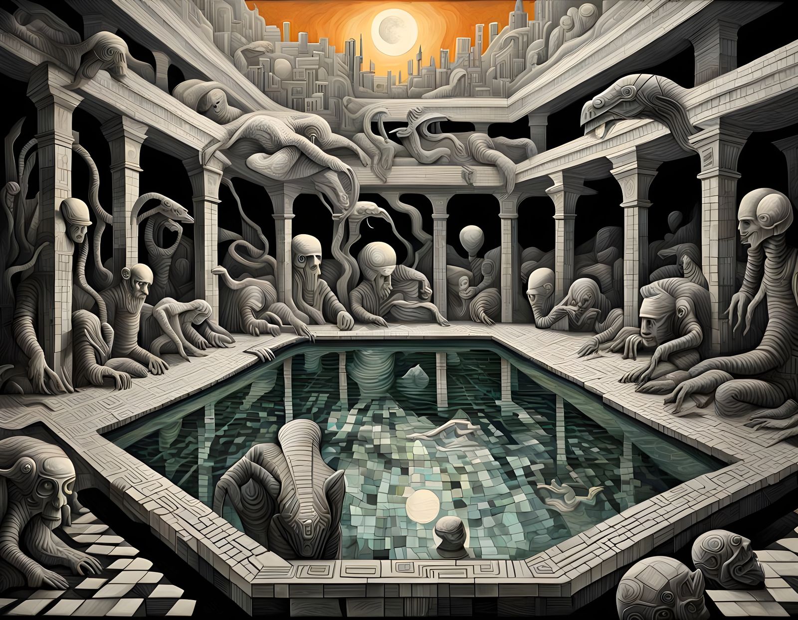 Gods Entertain Themselves in a Pool of Warm, Vibrant Colors