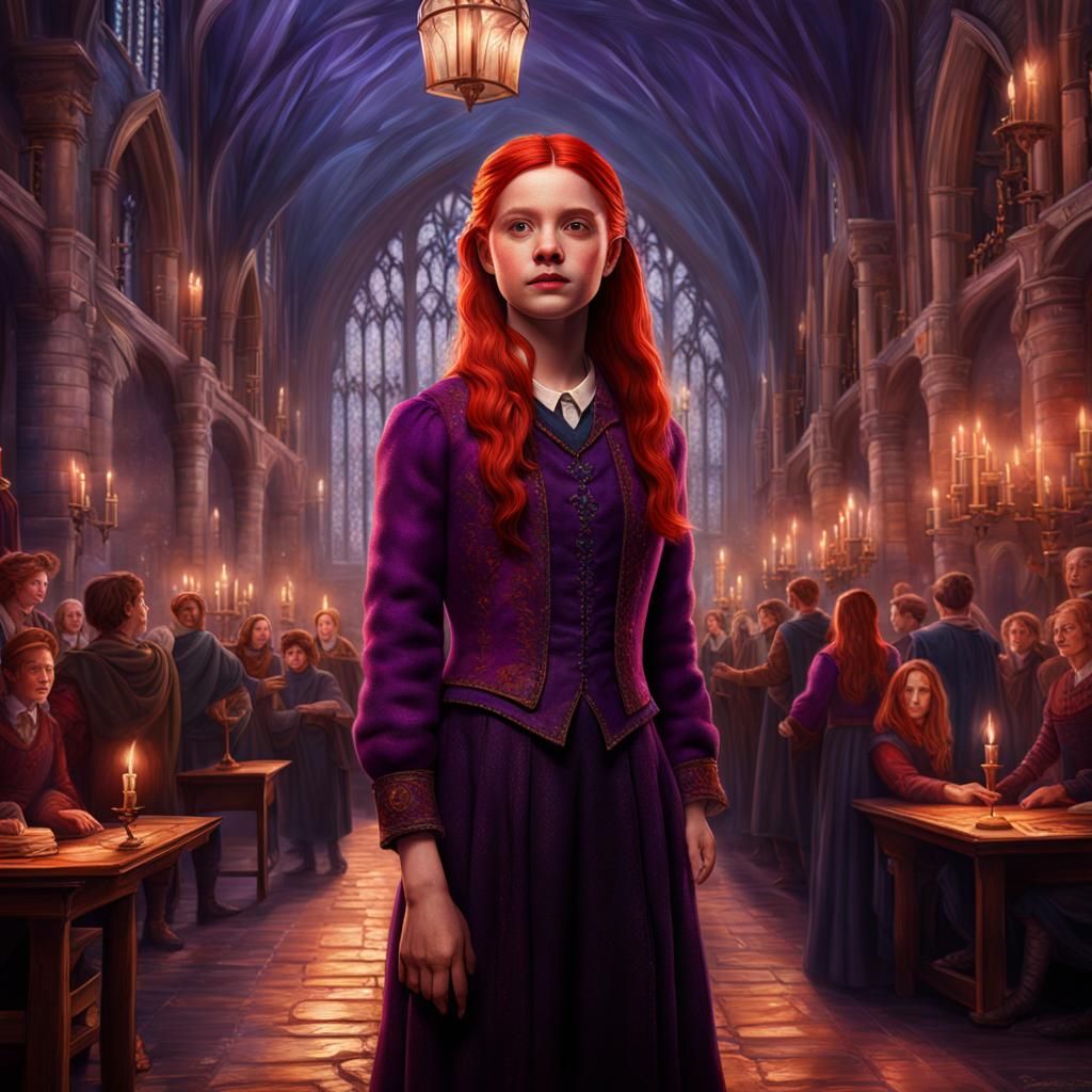Ginny Weasley at Hogwarts Dance as Oil Painting