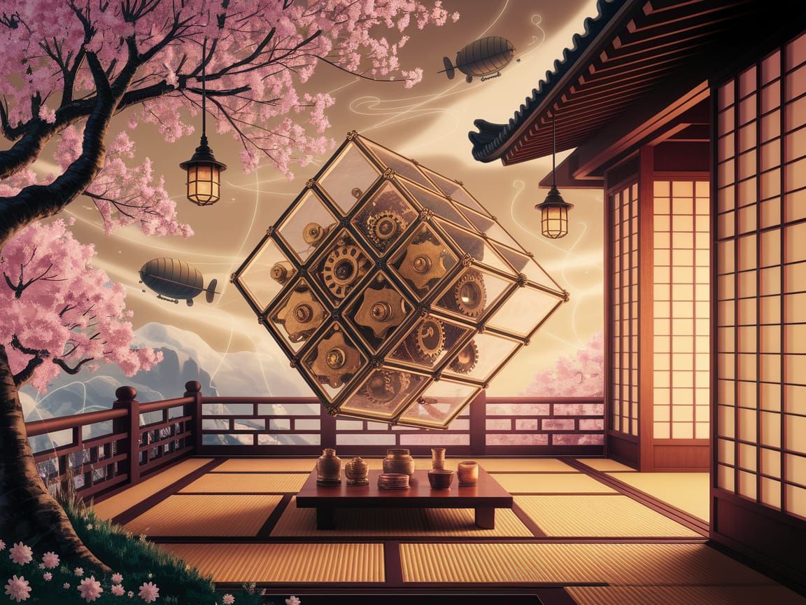 Harmony of Gears Amidst the Blossoms