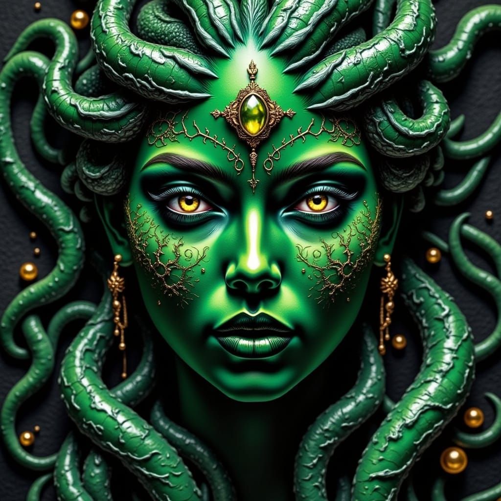 Ethereal Medusa Portrait in Dark Fantasy Style