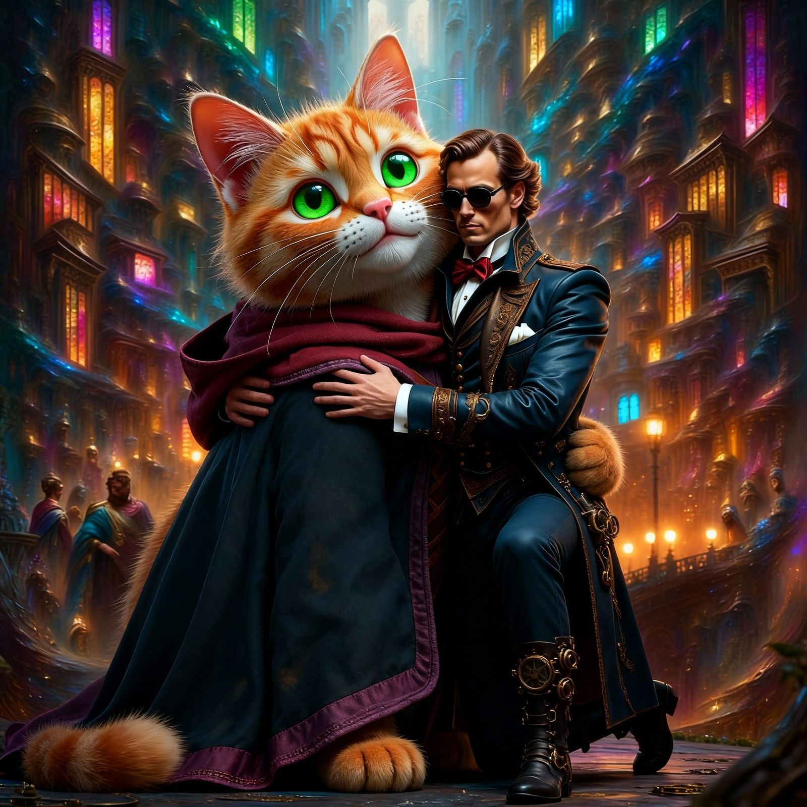 A picture of me hugging my very large cat