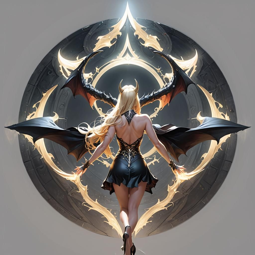 Evil Blonde Demoness Portrait in 8K Resolution