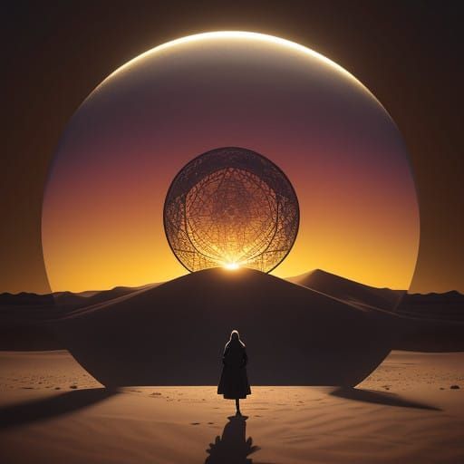 Majestic Woman in a Glass Desert Dome