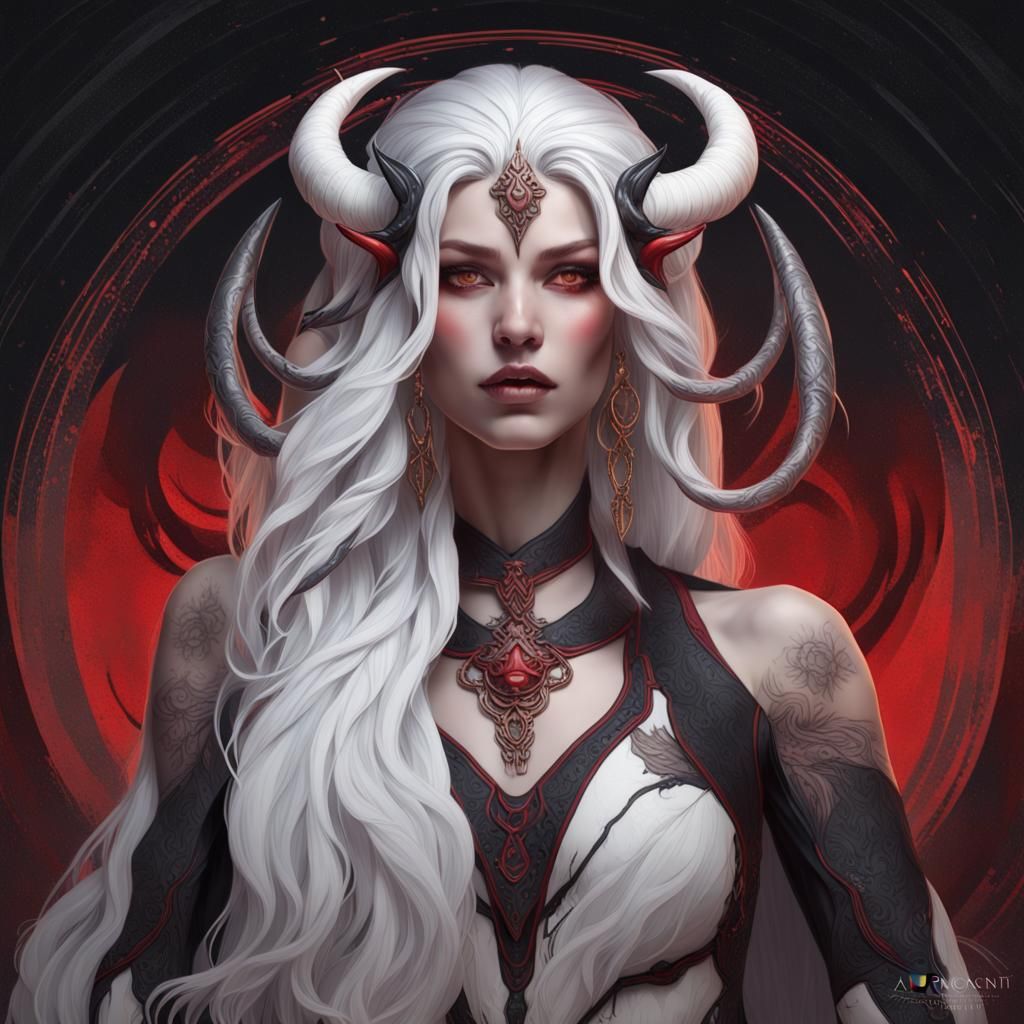 Celestial Woman Portrait with Mystical Features