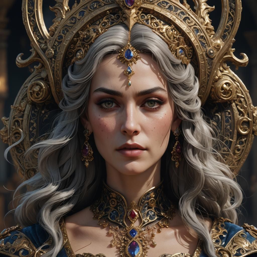 Young Countess Close-Up: Detailed Matte Painting