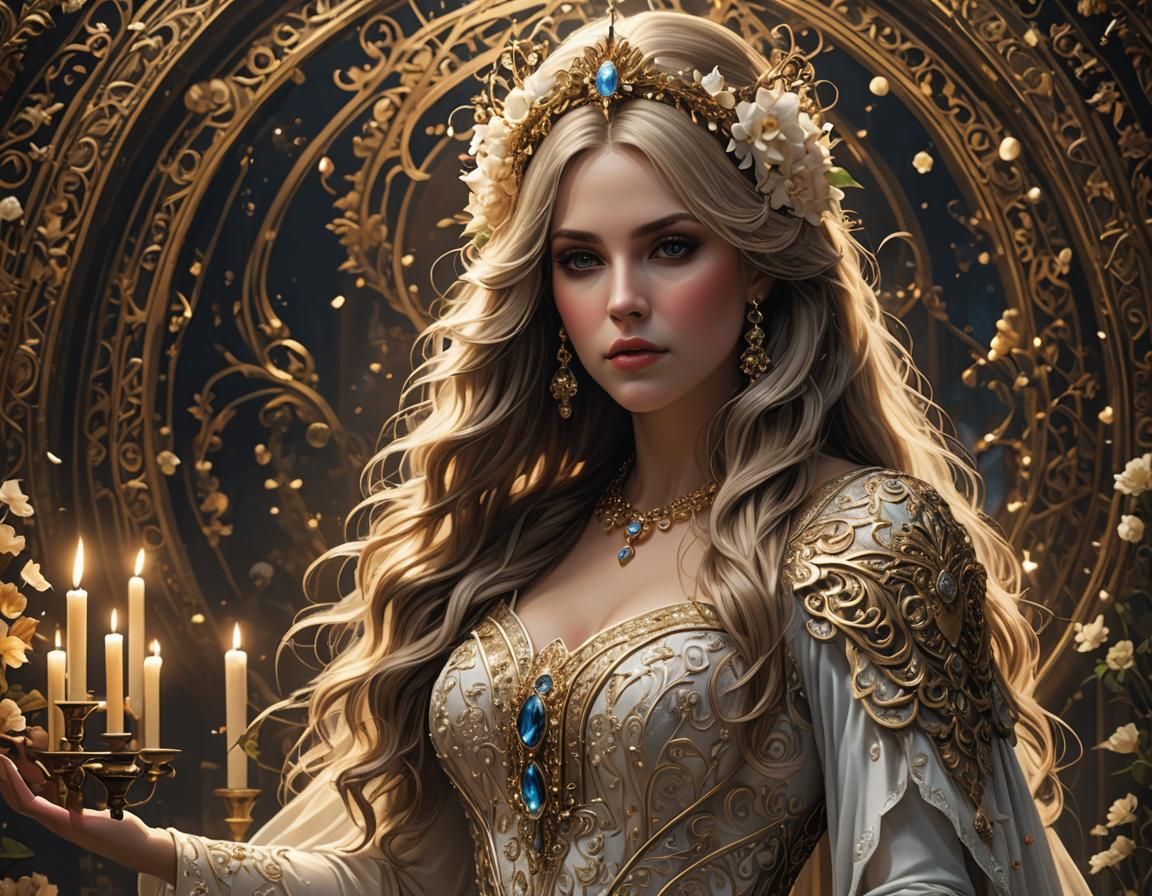 Stevie Nicks Wedding Portrait in Hyperrealistic Style