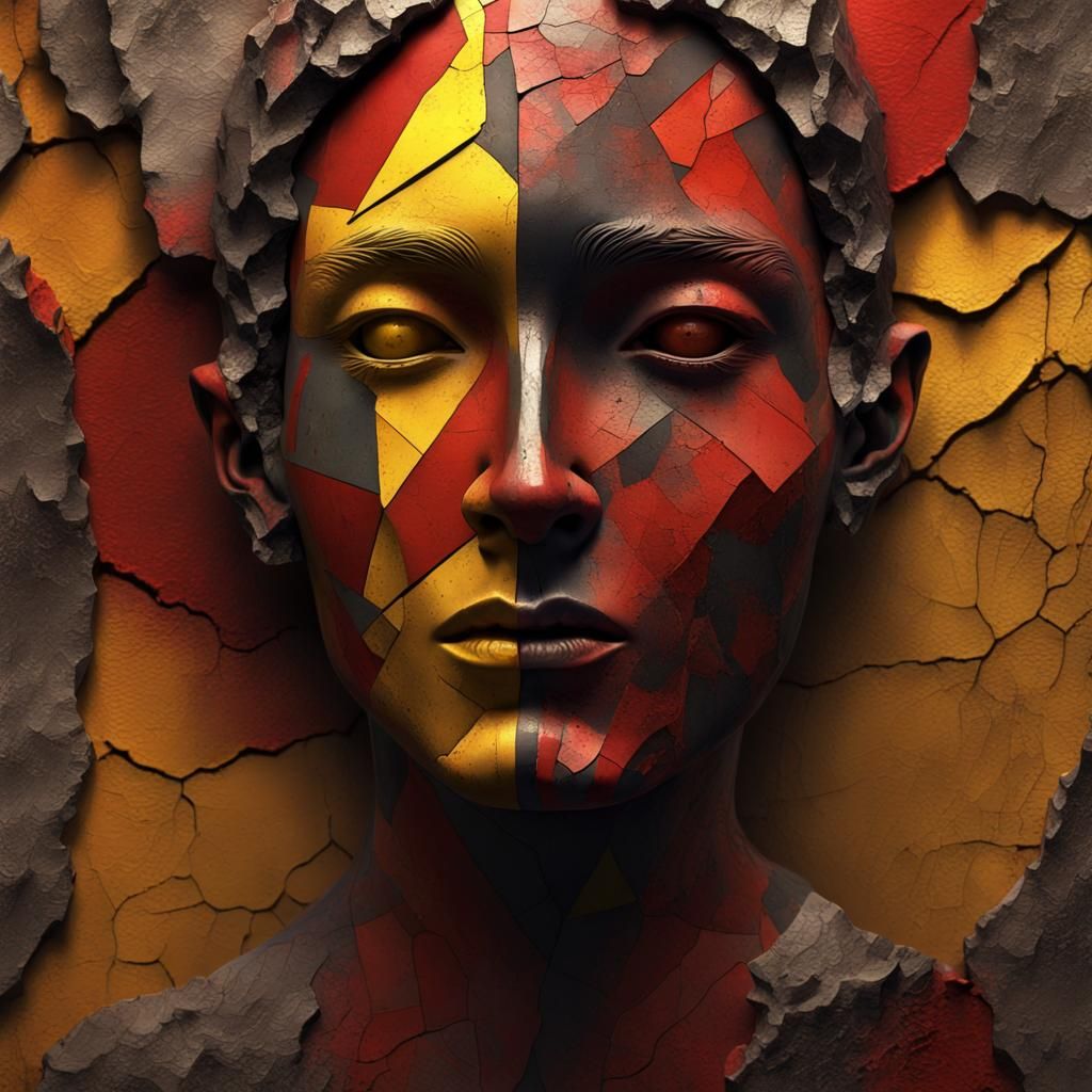 Geometric Face with Textured Surface