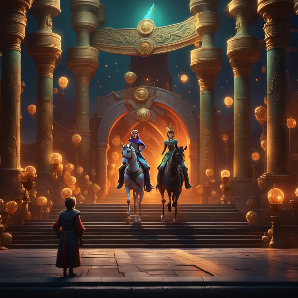 Princess Holofira on Horseback: 3D Digital Art