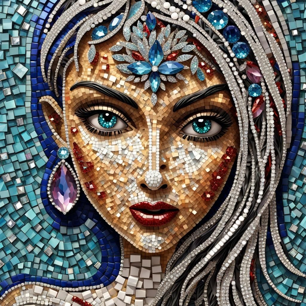 Bliss: Abstract Rhinestone Mosaic Art in 3D