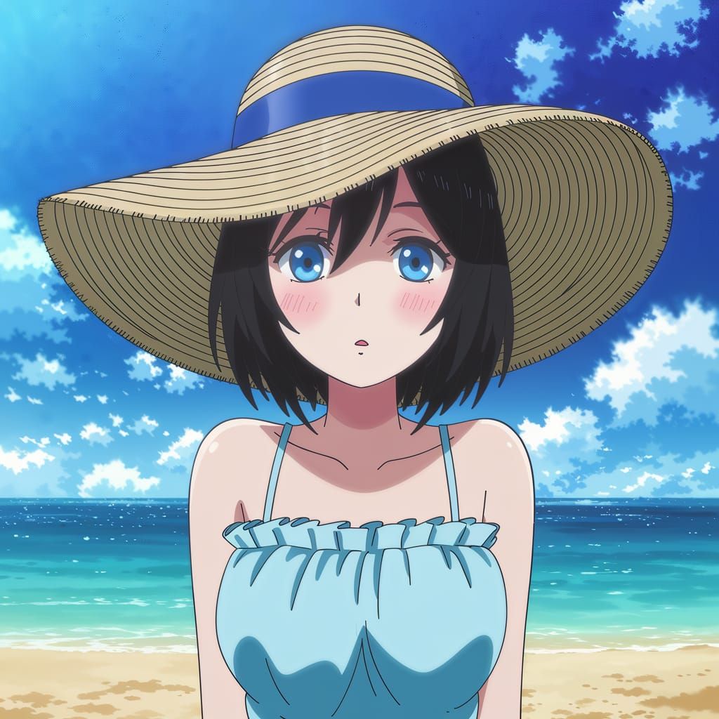 Shiina Mayuri in Summer Dress, Detailed Portrait