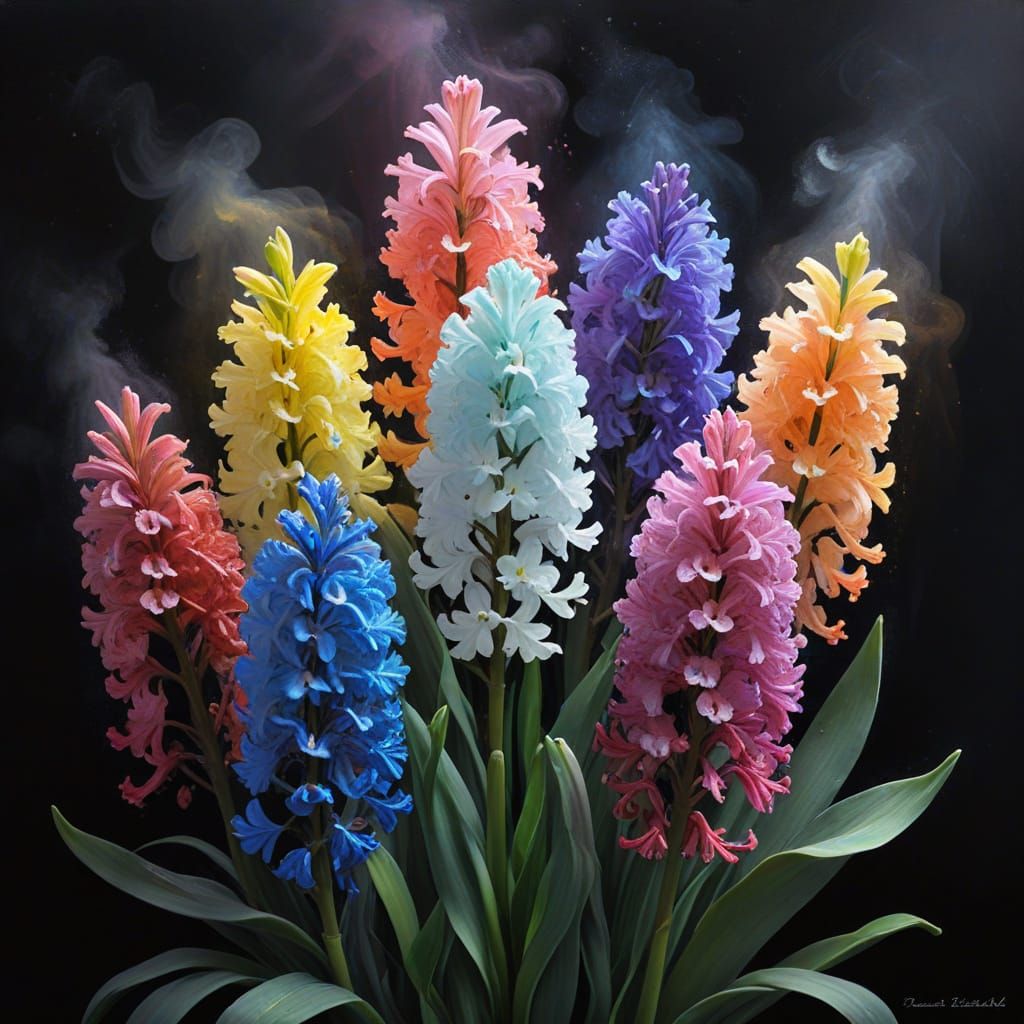 Ethereal Hyacinth in Pastel Neon Rainbow Hues