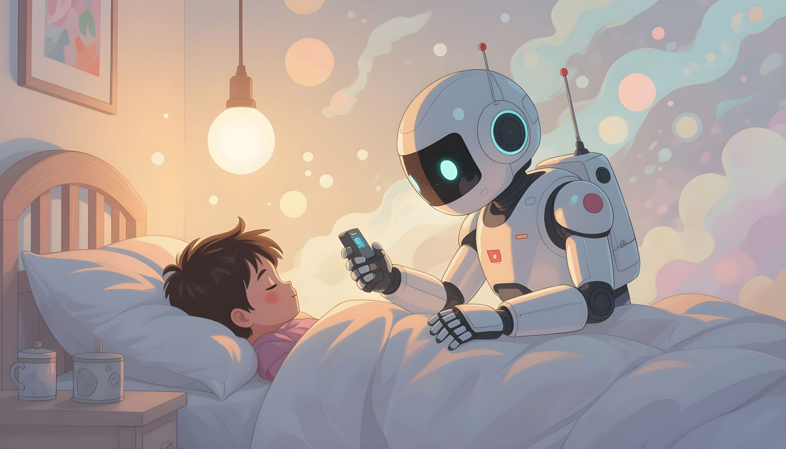 Robot Records Child's Dreams in Gentle Dreamscape