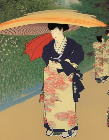 "Impressionistic Taisho era". 16k resolution, art by Claude ...