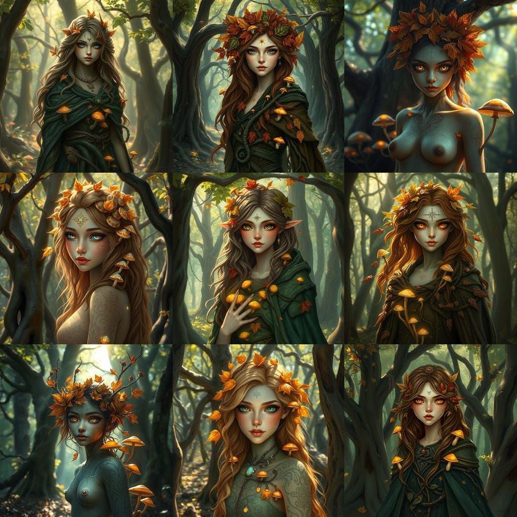 Enchanting Forest Spirit Portrait in Ethereal Fantasy Art
