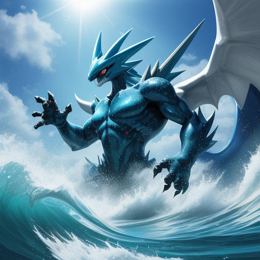 Serene Oceanic Digimon in Vibrant Splendor