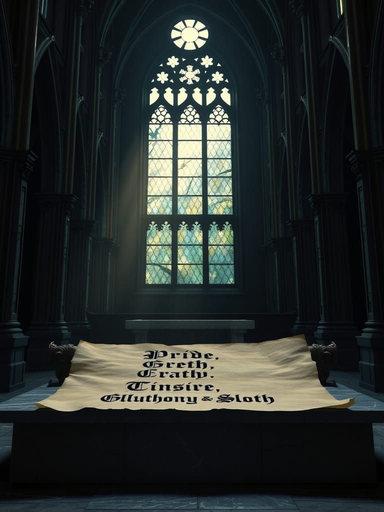 Gothic Cathedral Reveals Scroll of Seven Deadly Sins