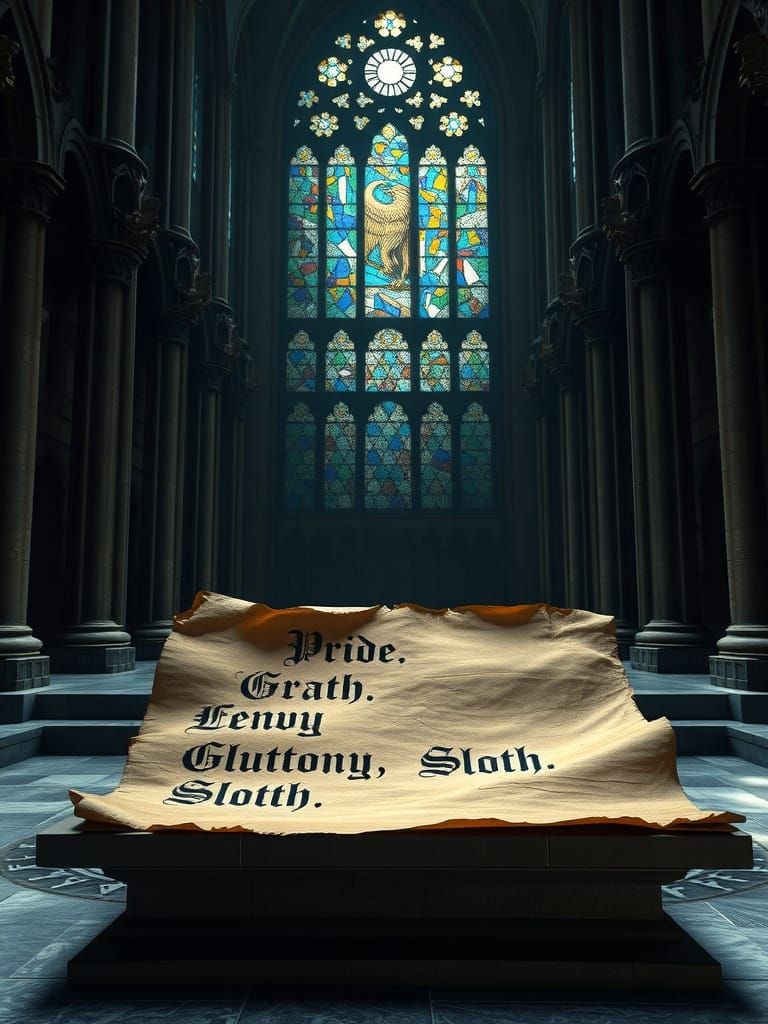 Gothic Cathedral Reveals Scroll of Deadly Sins