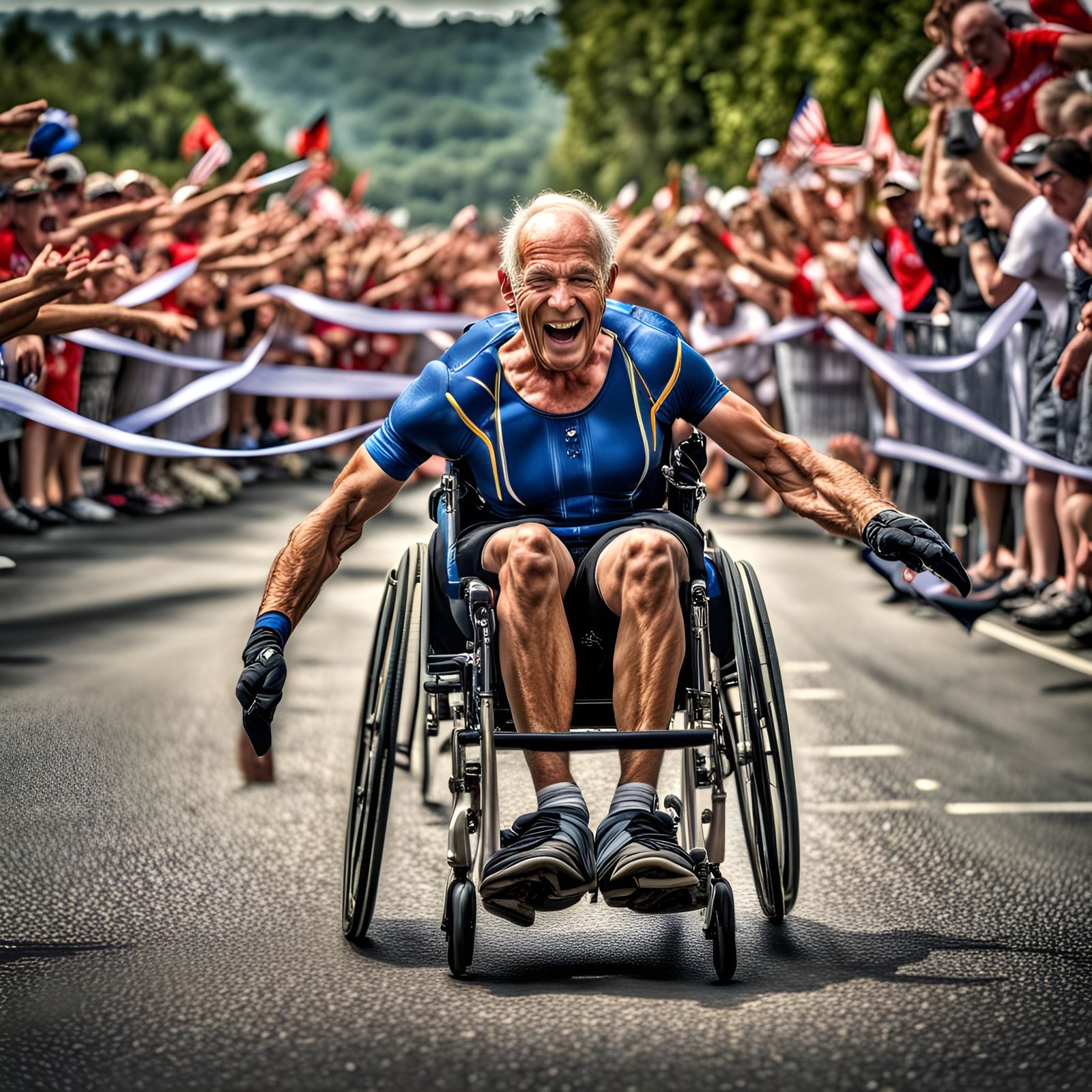 Wheelchair Athlete's Triumphant Victory in Hyperdetailed HDR