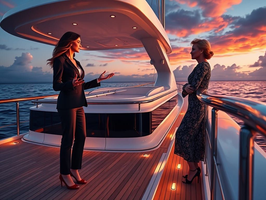 Luxury Yacht Saleswoman Captivates Refined Client