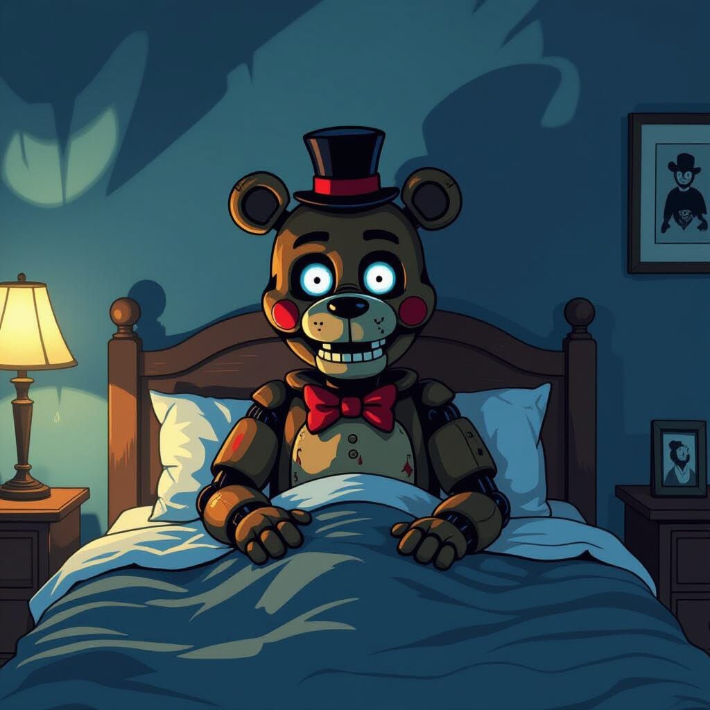 Freddy Fazbear's Haunted House in Junji Ito Style