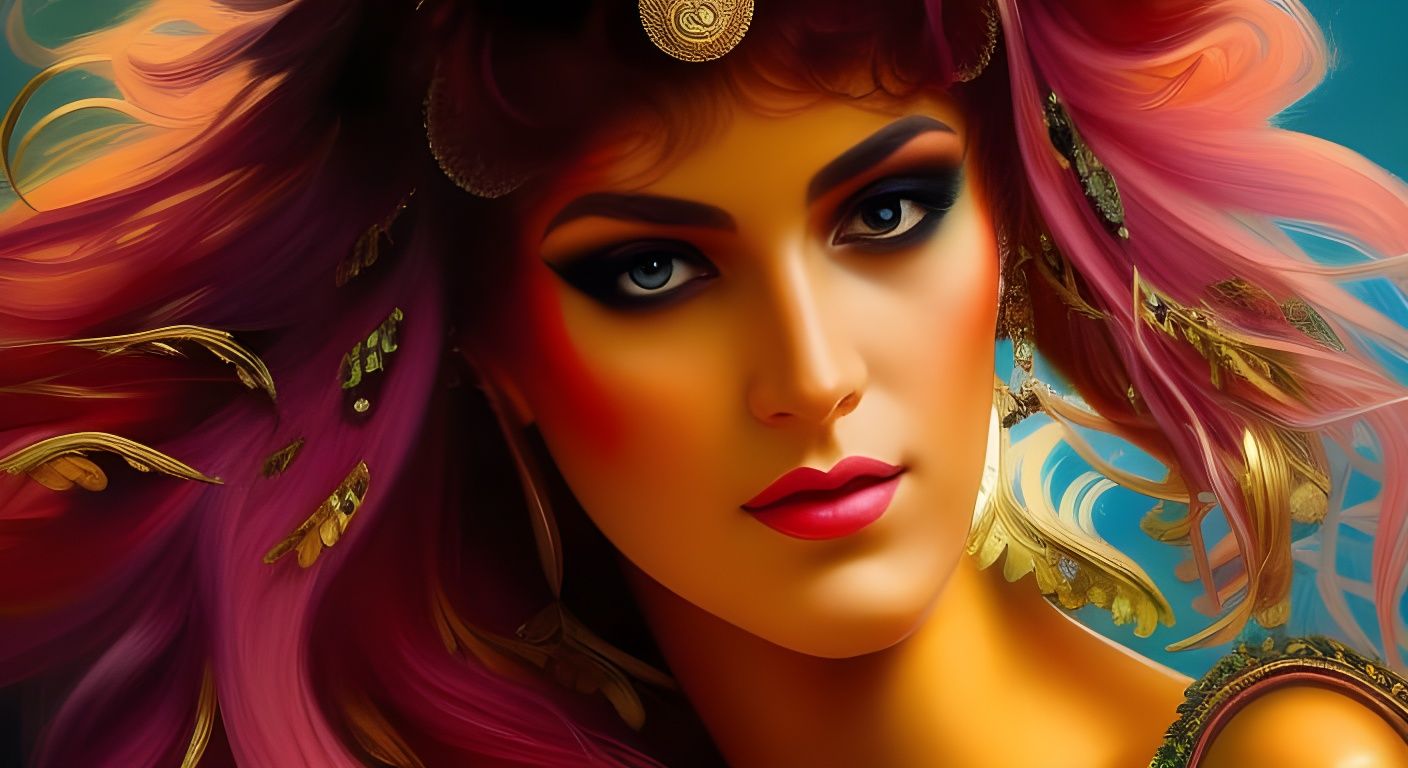 Egyptian Harem Scene in Art Nouveau Style