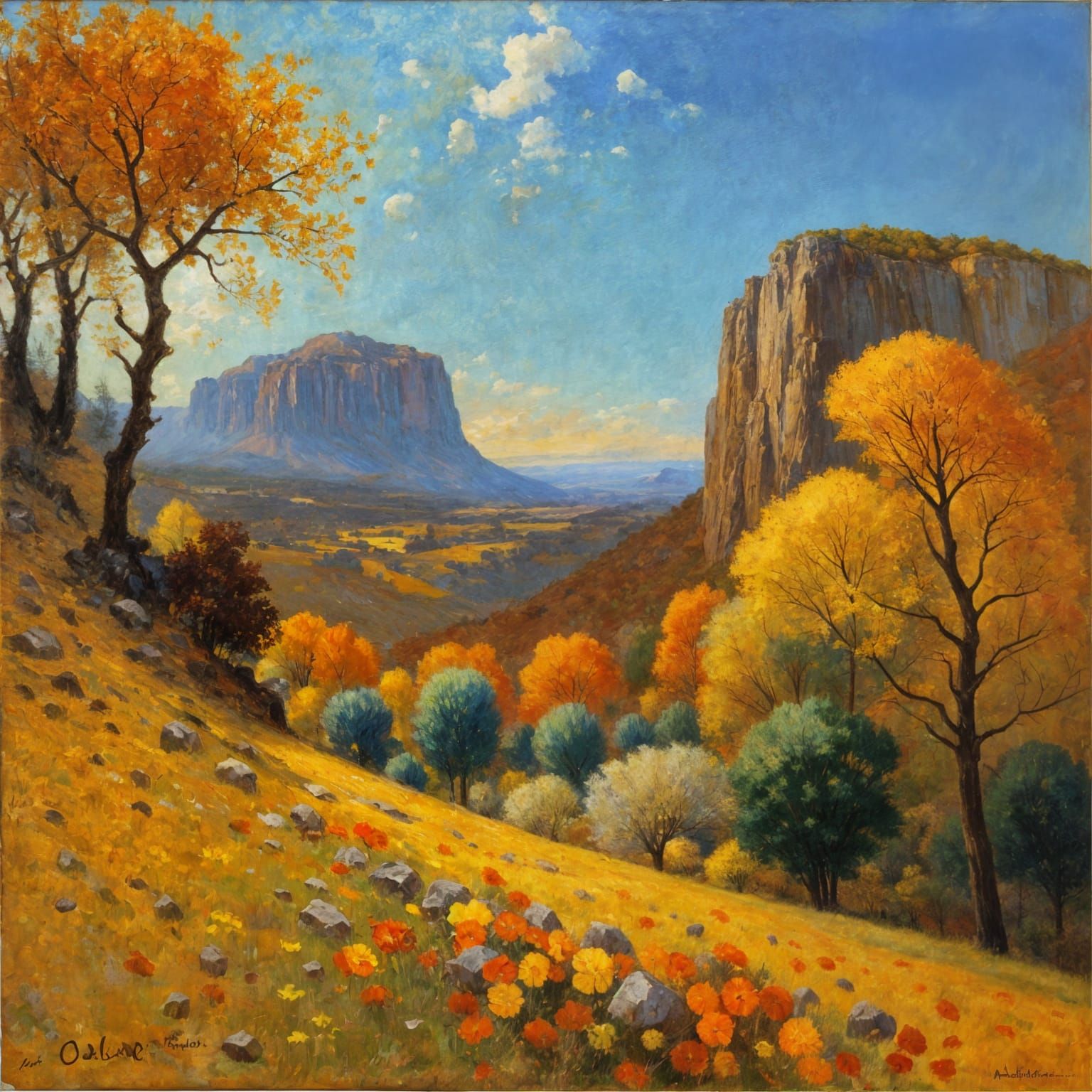 Autumn Landscape in Impressionist Style
