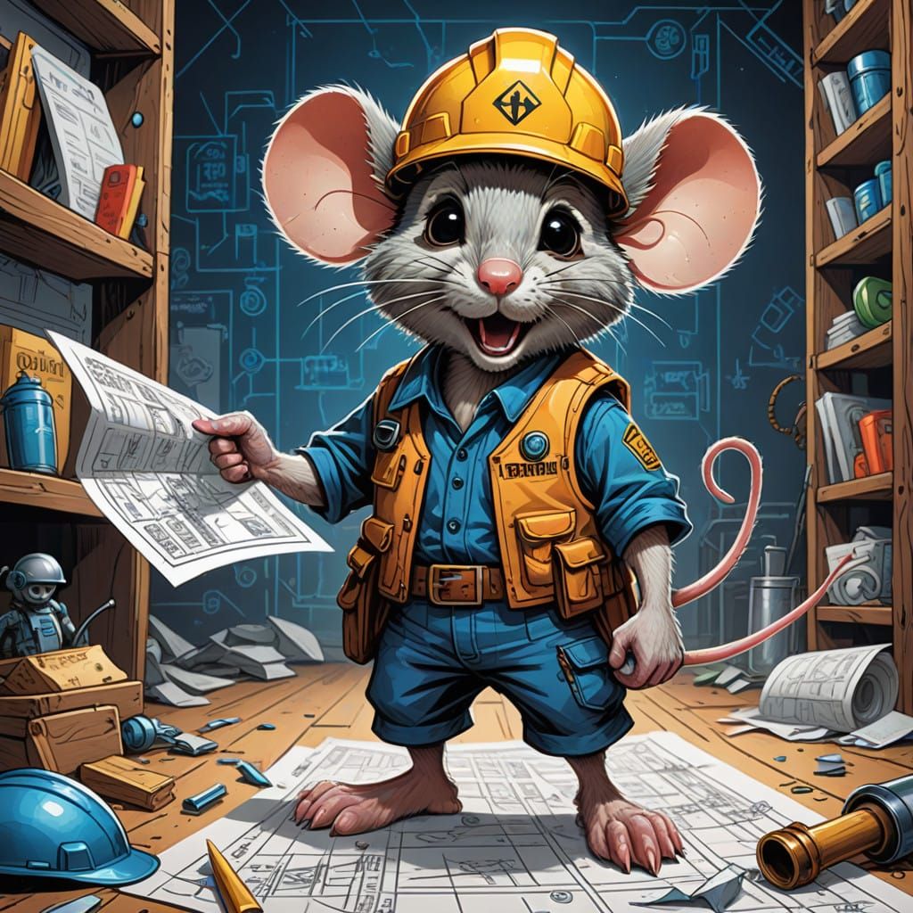 Surreal Mousy Architect Triumphs Over Sticky Trap